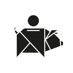 Świnka skarbonka. Logo wektor © Rzoog