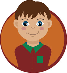 Avatar character - teen boy . Vector illustration