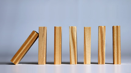 Dominoes continuous toppled. 