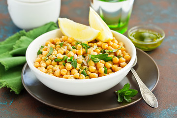Chickpea and mint salad.