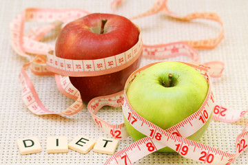 Apples and flexible ruler as a concept of dieting and weight control