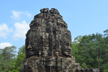 Naklejka premium bayon temple in angkor cambodia