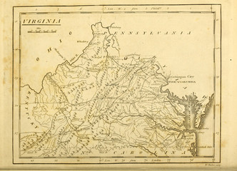 Fototapeta premium Old map. Engraving image. US