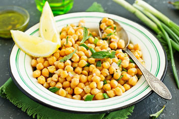 Chickpea and mint salad.