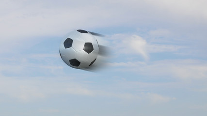 Fototapeta na wymiar Football freeze-frame with speed blur effect