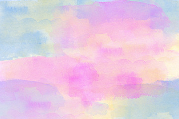 Yellow, blue and pink watercolor background
