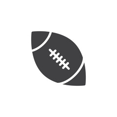 Rugby ball vector icon. filled flat sign for mobile concept and web design. American football ball glyph icon. Symbol, logo illustration. Pixel perfect vector graphics