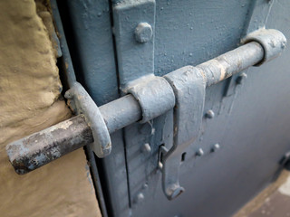 Door locked with iron latch