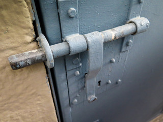 Door locked with iron latch