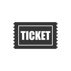 Ticket Icon. Vector Sign on white background