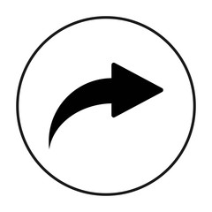 Forward Arrow icon. Next in the black circle