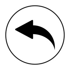 Back Arrow Icon, in black circle