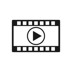 Video vector icon on white background