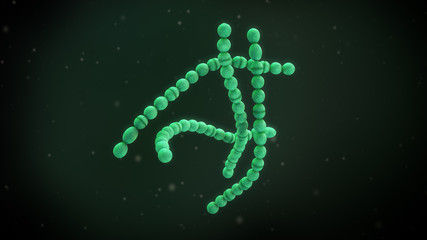 3D illustration of a streptococcus pyogenes bacteria