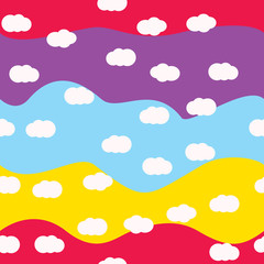 Clouds bright colors seamless pattern vector