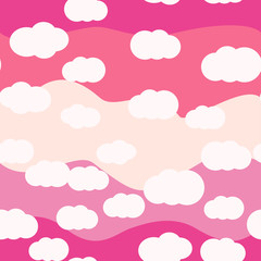 Clouds bright colors seamless pattern vector