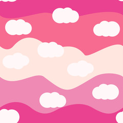 Clouds bright colors seamless pattern vector