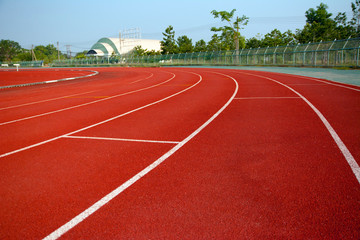 running track in the stadium