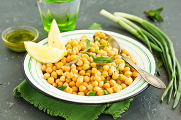 Chickpea and mint salad.