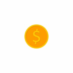 Coin, Dollar, Finance, Business, No background, Vector, Flat icon, Money illustration of wealth and condition.