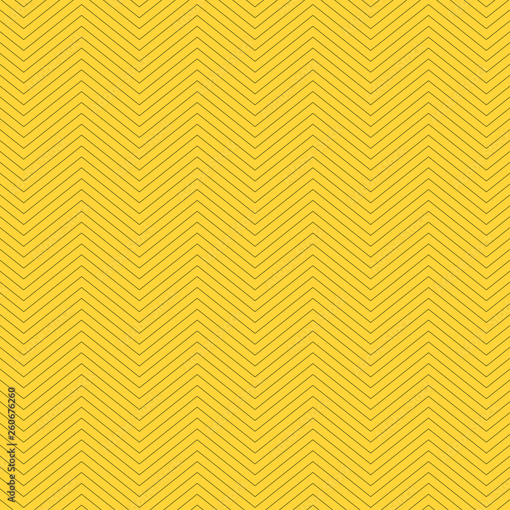 Poster zigzag textured yellow background design. simple chevron seamless pattern. template for prints, wrap
