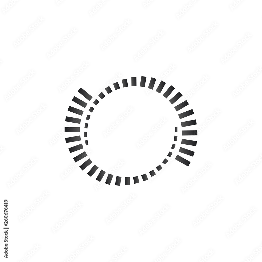 Poster geometric circle element. monochrome circle shapes. loader concept. spiral element. vector illustrat