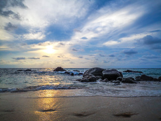 sunset on Surin beach Phuket Thailand