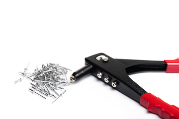 rivet and joint tool with  rivets isolated on white background