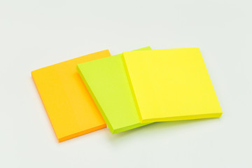 set of colour  paper stick note on a white background