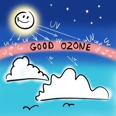 Fototapeta na wymiar Ultraviolet and good ozone
