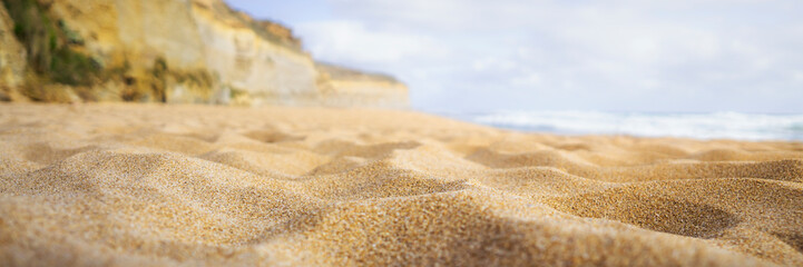 Fototapeta na wymiar Sand Beach Close Up Background