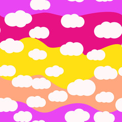 Clouds bright colors seamless pattern vector