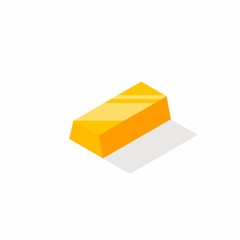Gold bar, Isometric, Finance, Business, No background, Vector, Flat icon, Money illustration of wealth and condition.