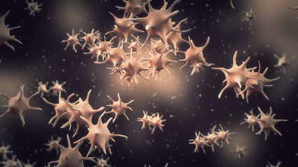 3D illustration of blood platelet