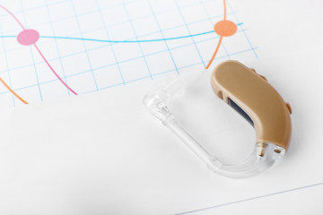 Hearing aid on doctor's table