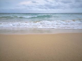 Fototapeta na wymiar blue wave on beach Phuket Thailand