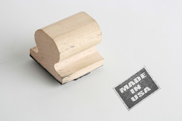 stamp made in usa on white background