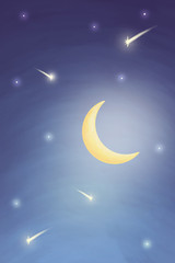 Plakat Drawn night starry sky, wallpaper, calm background, backdrop