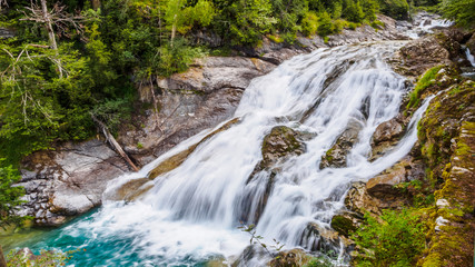 Waterfalls next to the trekking trails in the Ordesa y Monte Perdido National Park