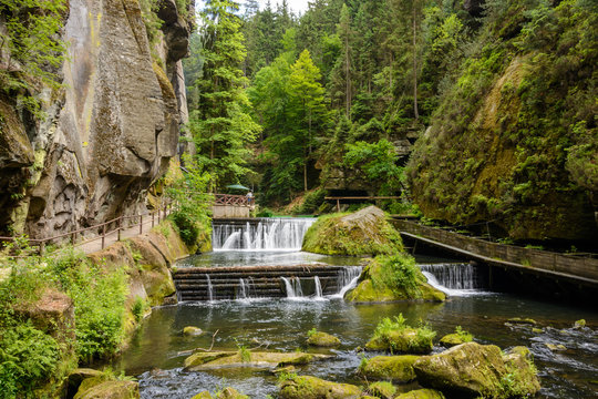 Kamnitz Gorge in Bohemian Switzerland in the Czech Republic