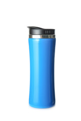 Thermos flask on white background