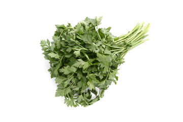 Parsley bunch isolated on white background