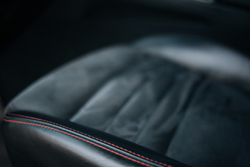 Grey alcantara car seat
