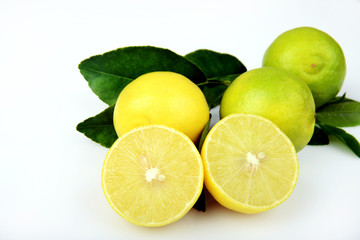 Citrus Fruit Lemon with green leaf