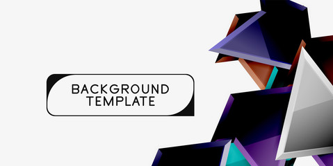 Minimal geometrical triangles with 3d effect abstract background template