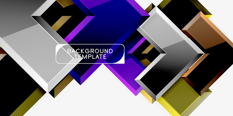 Glossy modern geometric background, abstract arrows composition