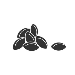 Black isolated icon of heap of grain on white background. Silhouette of grains of wheat.