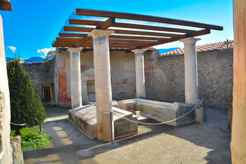 Pompeii, Naples - Italy - Ancient Roman Ruines - Column
