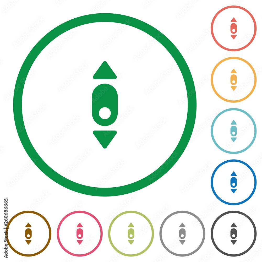 Poster mouse scroll down flat icons with outlines
