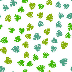 Seamless vector Pattern with different leaves. Floral decoration.